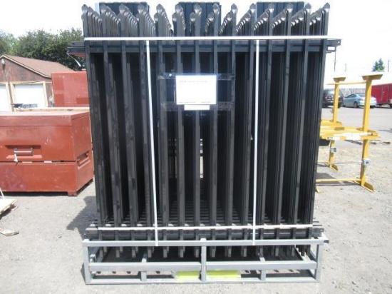2025 2-RAIL WROUGHT IRON FENCING (UNUSED) - (40) 7' X 7' FENCE PANELS & (41) POSTS