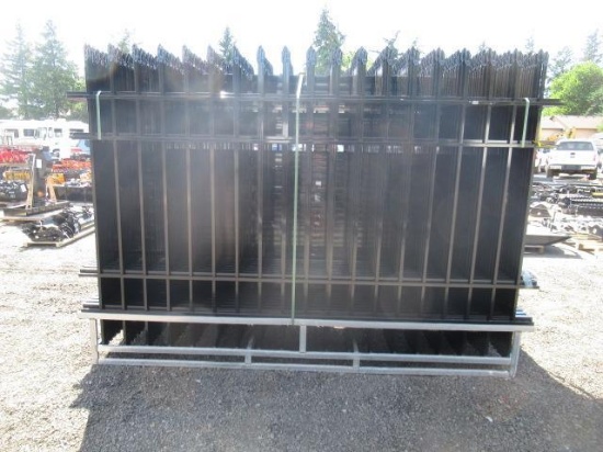 2025 ABOSS 4-RAIL WROUGHT IRON FENCING (UNUSED) - (22) 10' X 7' FENCE PANELS & (23) POSTS