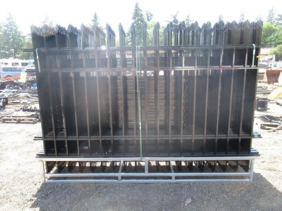 2025 ABOSS 4-RAIL WROUGHT IRON FENCING (UNUSED) - (22) 10' X 7' FENCE PANELS & (23) POSTS