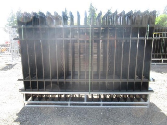 2025 ABOSS 4-RAIL WROUGHT IRON FENCING (UNUSED) - (22) 10' X 7' FENCE PANELS & (23) POSTS