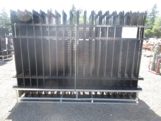 2025 ABOSS 4-RAIL WROUGHT IRON FENCING (UNUSED) - (22) 10' X 7' FENCE PANELS & (23) POSTS