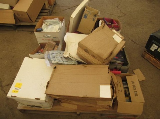 ASSORTED PARTS & EQUIPMENT (UNUSED) - MOUNTING RACKS, GATE/DOOR PARTS, ELECTRICAL, AUTOMOTIVE,