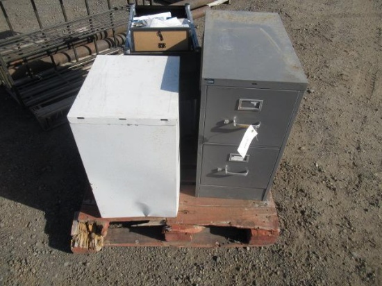 PAPER SHREDDER, FILE ORGANIZER, & (2) FILE CABINETS