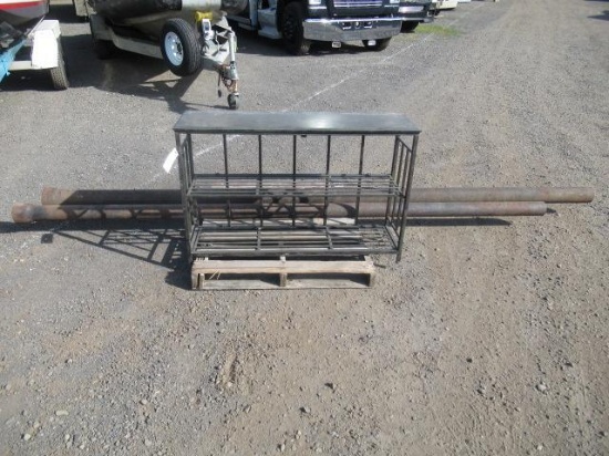4.5'' X 154'' & 3.5'' X 140'' STEEL PIPE & 50'' X 15'' METAL SHELF/TABLE