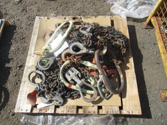 (5) 2-LEG 3/8'' X 20' CHAIN SLINGS W/ HOOKS