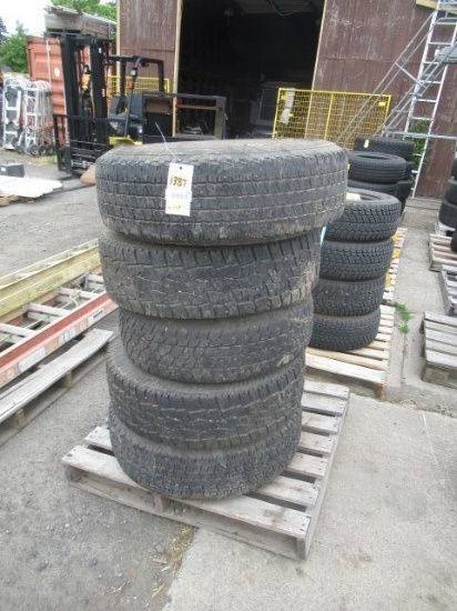 (5) HANKOOK 235/75R17 TIRES ON 6 LUG WHEELS