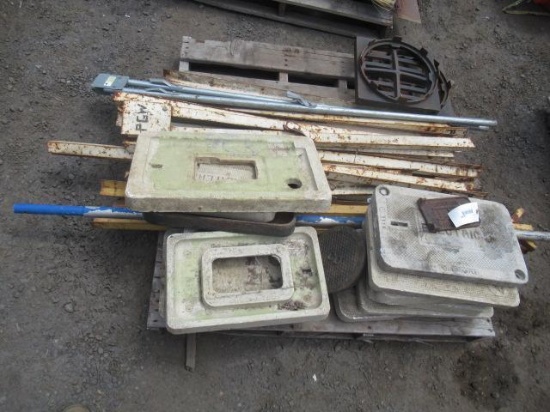 ASSORTED TOOLS & GROUND LIDS
