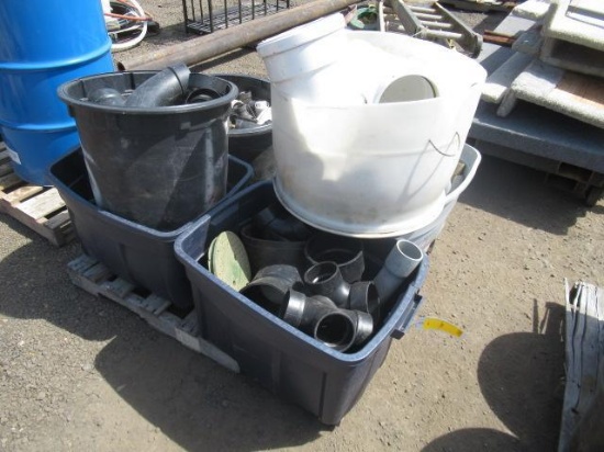 ASSORTED PLASTIC/RUBBER PIPE FITTINGS & COUPLERS
