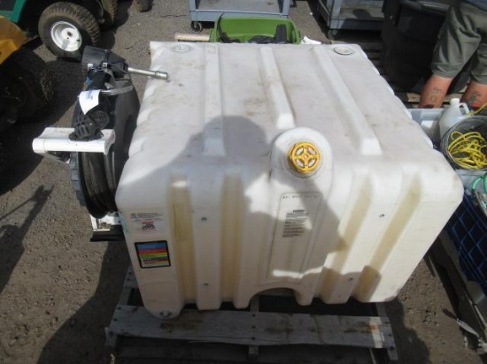 **PULLED** RHINO 120GAL POLY TANK W/ SAMSON OIL HOSE REEL W/ DISPENSER & READOUT