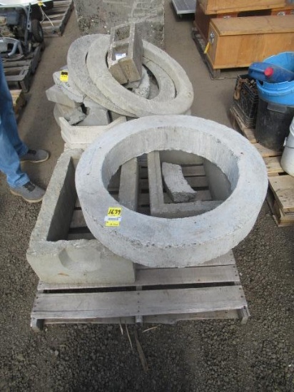 (2) PALLETS OF ASSORTED CONCRETE BLOCKS, RINGS, & COVERS