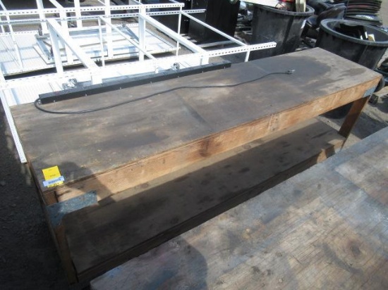 8' X 2' X 34'' WOOD SHOP TABLE W/ POWER STRIP