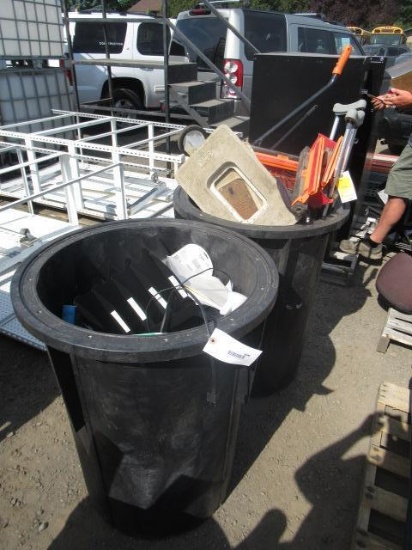 WALK BEHIND MAGNET, CAUTION TRIANGLES, WATERLINE COVERS, CRUTCHES, & (2) JACKEL SEWAGE BASINS W/