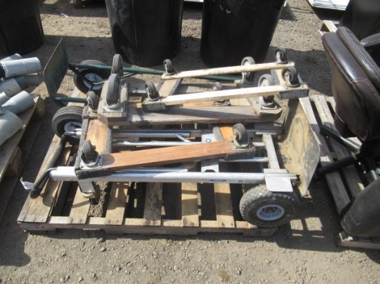 (2) HAND TRUCKS & (3) WOOD DOLLIES