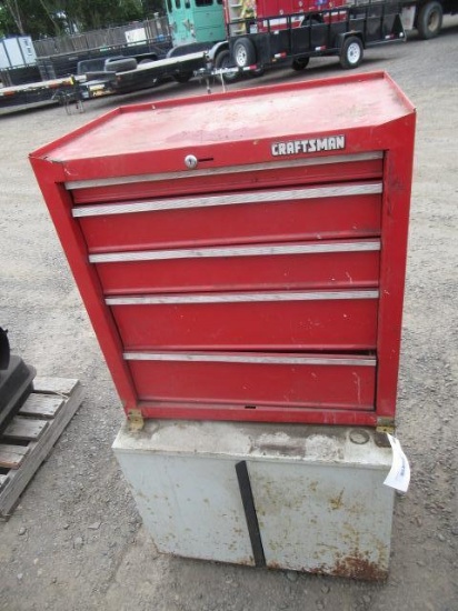 CRAFTSMAN 5-DRAWER, 2-DOOR CUPBOARD TOOL CHEST W/ ASSORTED SOCKETS, FASTENERS, & HARDWARE