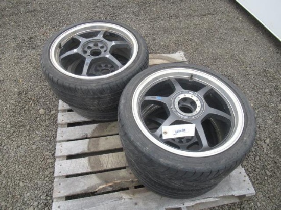 (4) ASSORTED 205/40R17 TIRES ON UNIVERSAL LUG PATTERN WHEELS