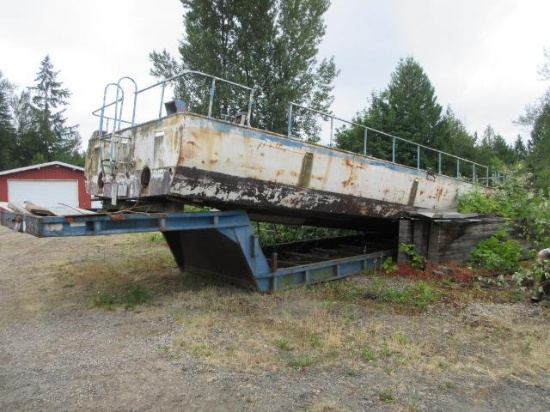 1968 RIVER QUEEN 11' 6'' X 38' STEEL BARGE W/TRAILER