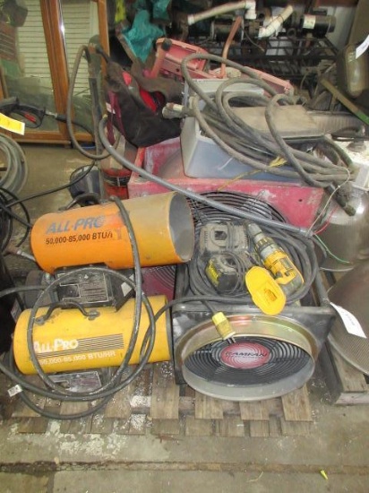 ASSORTED EXHAUST FANS & PROPANE HEATERS