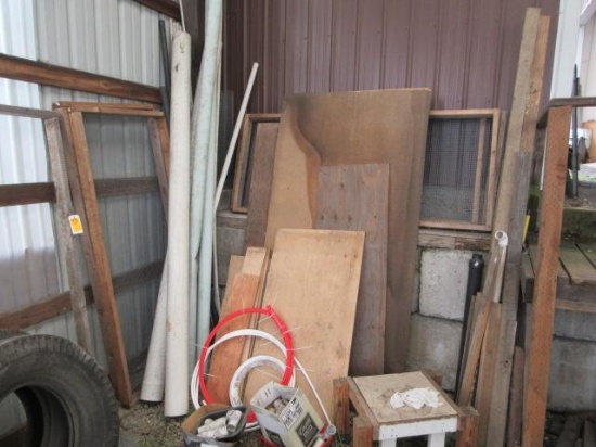 ASSORTED PVC PIPING & PLYWOOD