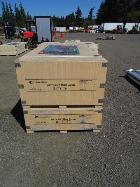 2025 KJ K2545G 46' X 25' METAL GARAGE W/ SIDE MAN | Proxibid