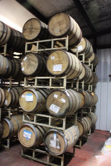 (8) WOOD BARRELS W/STANDS