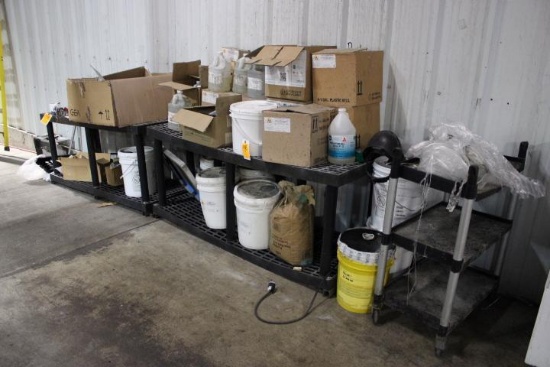 PLASTIC SHELVING W/CONTENTS