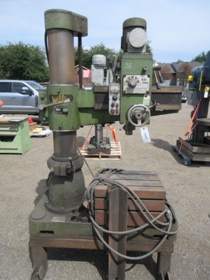 Willis Rd-750 Variable Speed Radial Arm Drill Press, Swivel Arm, 2hp, 220v 3-Phase, 21 3/4'' X 16''