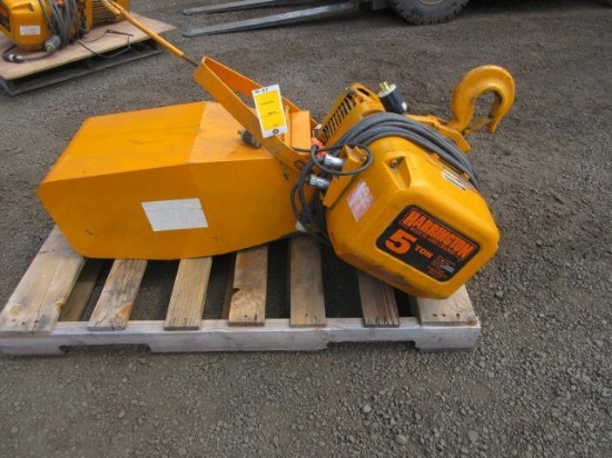 Harrington 5-Ton Electric Hoist W/ Pendant Control