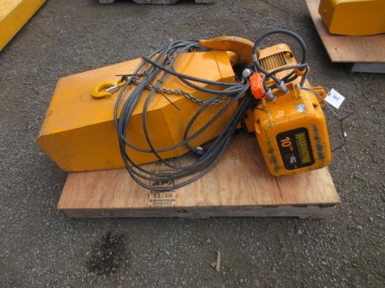 Harrington 10-Ton Electric Hoist W/ Pendant Control