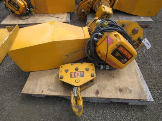 Harrington 10-Ton Electric Hoist W/ Pendant Control