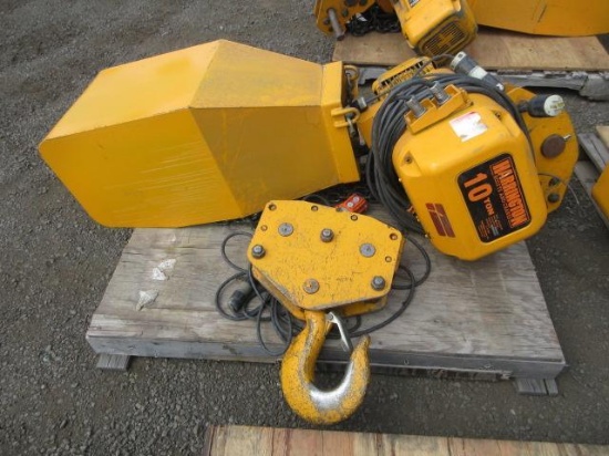 Harrington 10-Ton Electric Hoist W/ Pendant Control