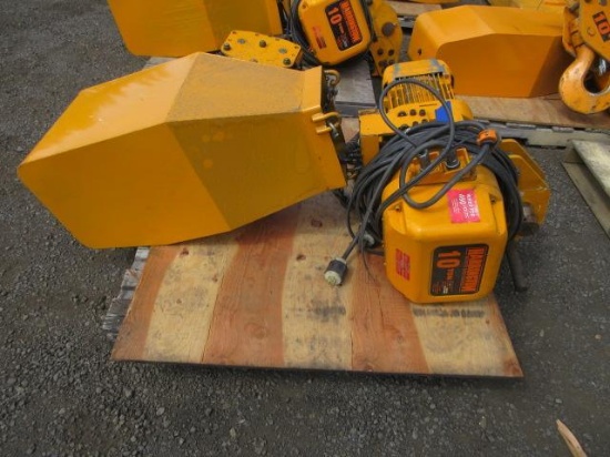Harrington 10-Ton Electric Hoist W/ Pendant Control
