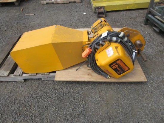 Harrington 10-Ton Electric Hoist W/ Pendant Control