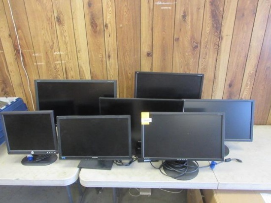 (7) Assorted Viewsonic, Samsung, Nec & Dell Hd Monitors
