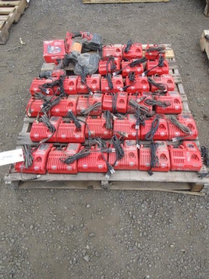 Milwaukee Cordless Portable Bandsaw, Bauer Drill Driver, Milwaukee Grinding Shroud, & (30) Milwau...