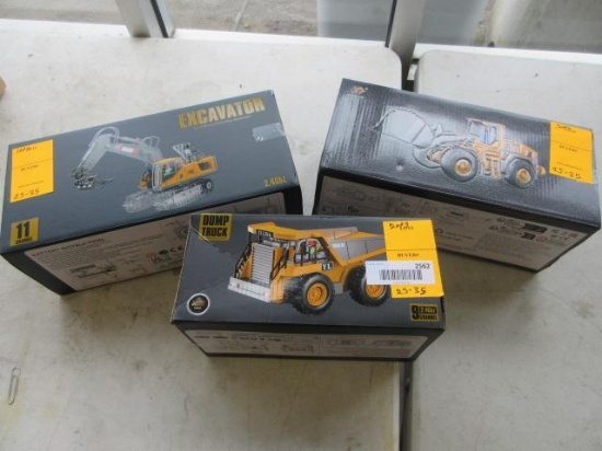 Remote Control Dump Truck, Excavator, & Wheel Loader (Unused)