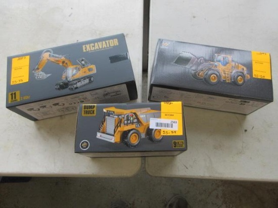 Remote Control Dump Truck, Excavator, & Wheel Loader (Unused)