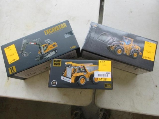 Remote Control Dump Truck, Excavator, & Wheel Loader (Unused)