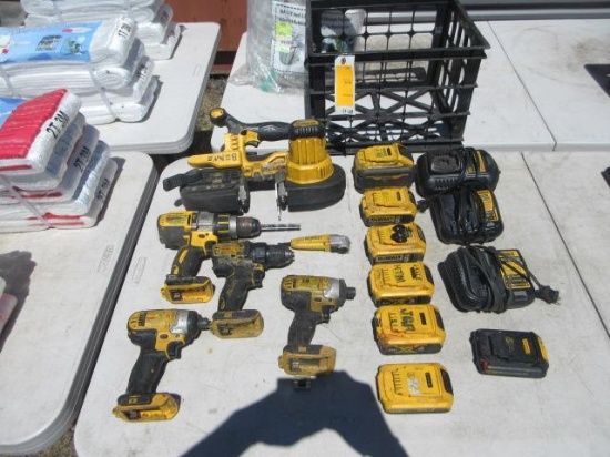 Dewalt 20v Cordless Powertool Set- Portable Bandsaw, (2) 1/4'' Impact Drivers, (2) Drill Drivers,...