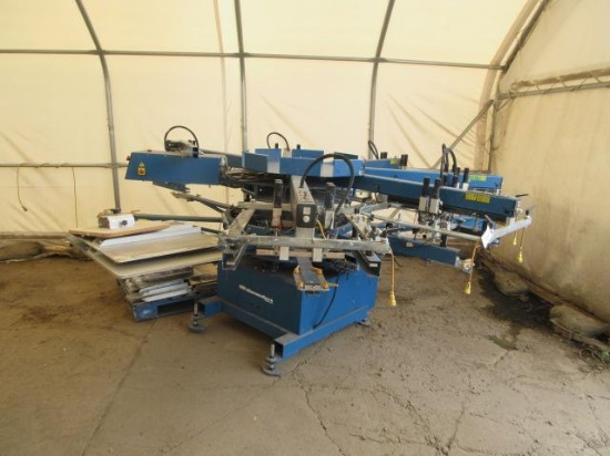 M & R DIAMONDBACK AUTOMATIC SCREEN PRINTING PRESS, 8-STATION, 115V SINGLE PHASE, MODEL #