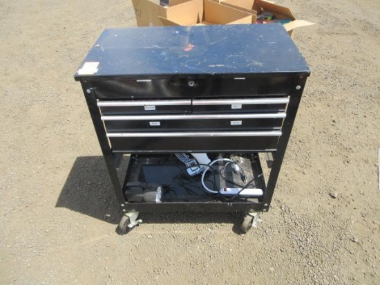 US GENERAL 4-DRAWER ROLLING TOOL CART W/ ASSORTED TOOLS