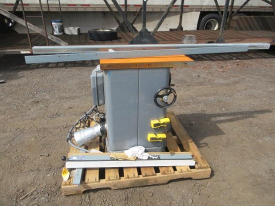 ROCKWELL 34-761 10'' TABLE SAW, 3HP, 208V 3-PHASE, 27'' X 20'' T-SLOT TABLE, PRECISION FENCE