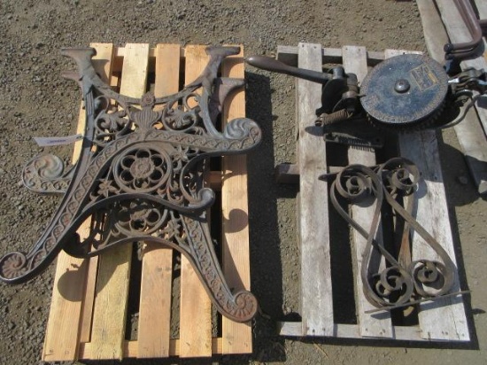 ROOVERS BROS VINTAGE STAMP MACHINE VINTAGE IRON TABLE LEGS