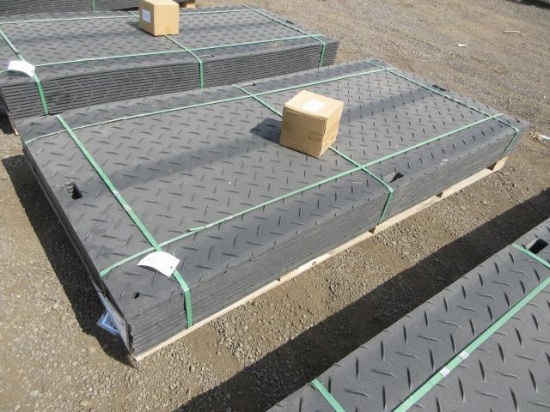 (12) 95 1/2'' X 48'' POLYETHYLENE GROUND PROTECTION MATS W/ MOUNTING PARTS (UNUSED)