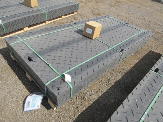(12) 95 1/2'' X 48'' POLYETHYLENE GROUND PROTECTION MATS W/ MOUNTING PARTS (UNUSED)
