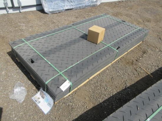 (12) 95 1/2'' X 48'' POLYETHYLENE GROUND PROTECTION MATS W/ MOUNTING PARTS (UNUSED)