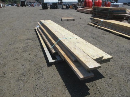 APPROX (11) LUMBER BOARDS OF ASSORTED LENGTH, LONGEST 16'