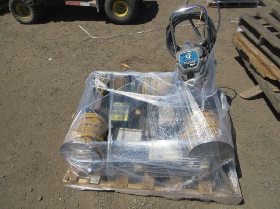 (4) HOSE REELS & GRACO MAGNUM PRO X7 PAINT PUMP