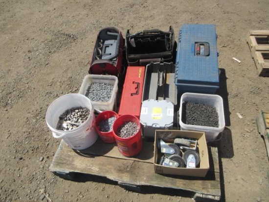 ASSORTED FASTENERS & TOOL BOXES