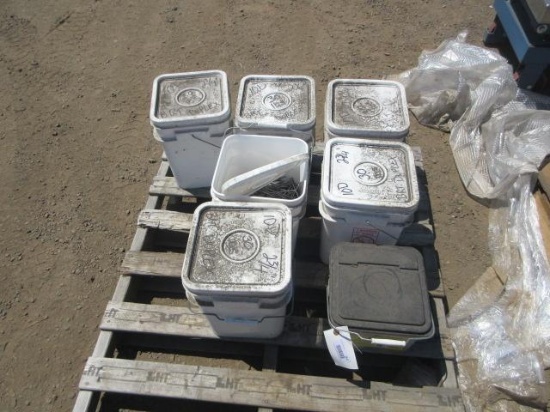 (7) 5-GAL BUCKETS OF 3'' NAILS