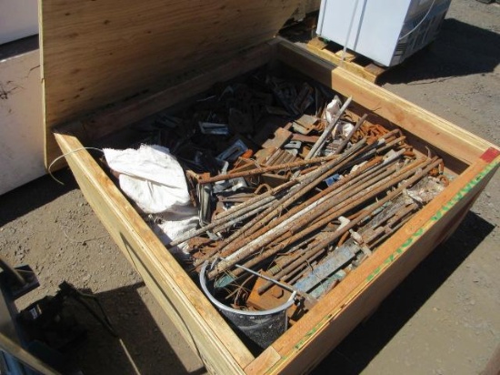ASSORTED METAL BRACKETS, RODS, & FASTENERS
